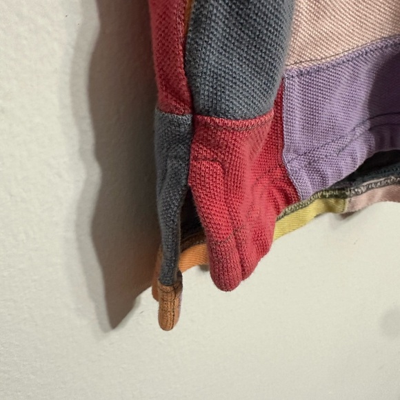 Ralph Lauren Patchwork Polo Shirt XL Slim Fit Vintage Colorblock Y2K - Picture 7 of 9